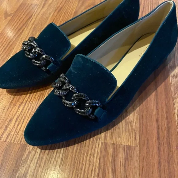 Talbots | Shoes | Talbots Green Velvet Flats | Poshmark